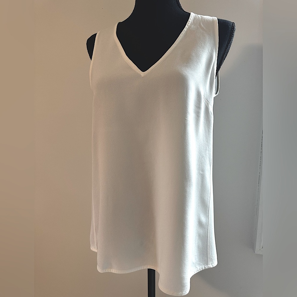 Patrizia Pepe | Y2K Elegant White Silk Sleeveless Top Sz 42